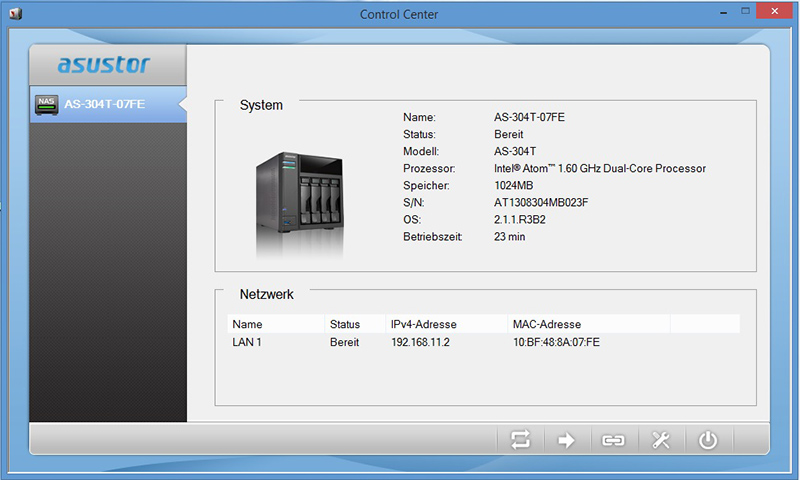 Angetrieben wird die AS-304T von einem Intel Atom Dual Core mit 1,6 GHz.