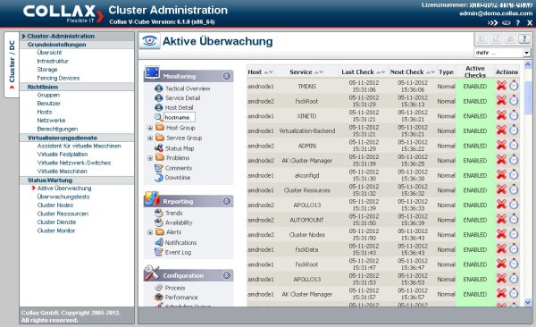 Monitoring mit dem Server-Modul »V-Cube« (Bild: Collax)