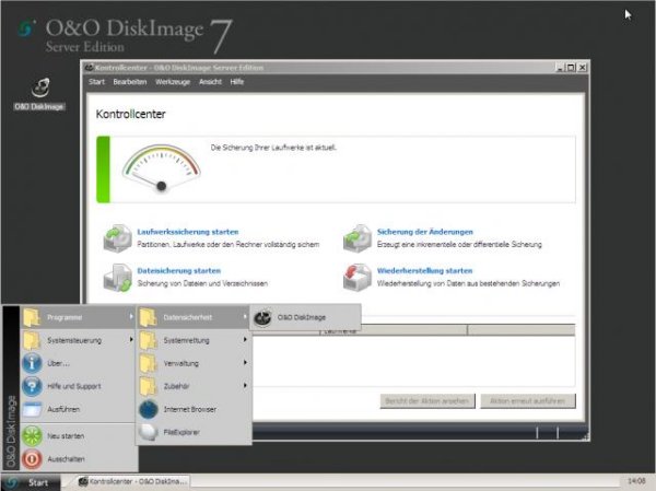 Kontrollcenter von »O&O DiskImage 7« (Bild: O&O Software)