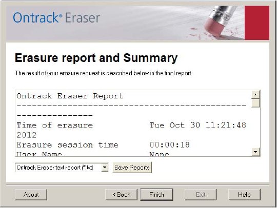 Datenlöschung mit »Ontrack Eraser 4.0« (Bild: Kroll Ontrack)