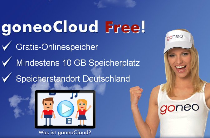 Goneocloud: 10 GByte kostenlosen Cloud-Storage (Bild: Goneo Internet)