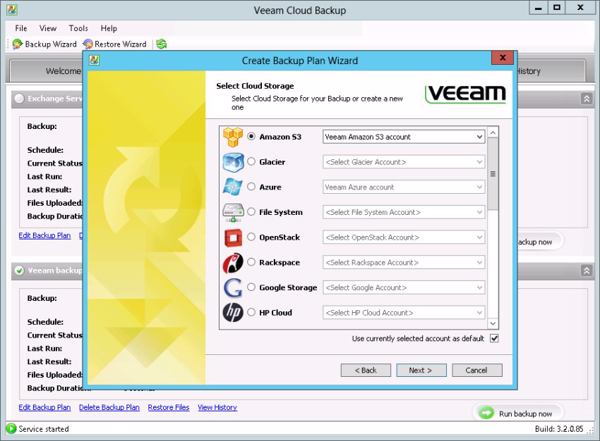 Wizard zum Einstellen es Backup-Plans bei »Veeam Backup & Replication Cloud Edition« (Bild: Veeam)