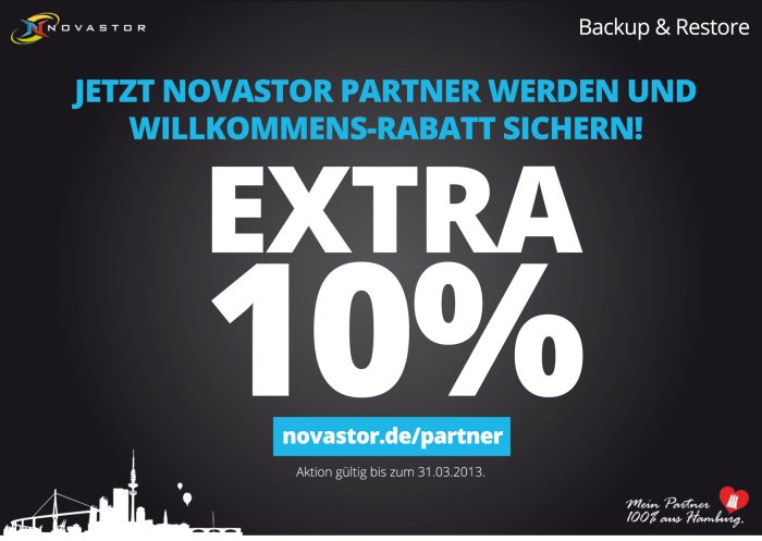 Willkommensrabatt-Aktion für Reseller bis 31. März 2013 (Bild: Novastor)