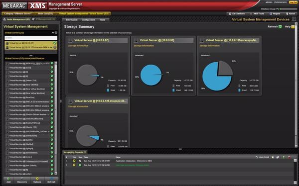 Storage-Summary mit der »MegaRAC XMS«-Suite (Bild: AMI)