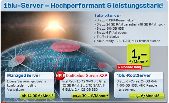 Server-Specials zum Jahresanfang 2014 (Bild: 1blu)