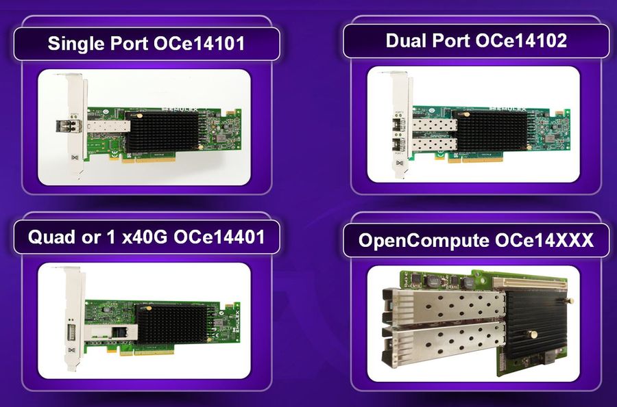 »OneConnect OCe14000«-Produktfamilie der Virtual-Network-Adapter (Bild: Emulex)