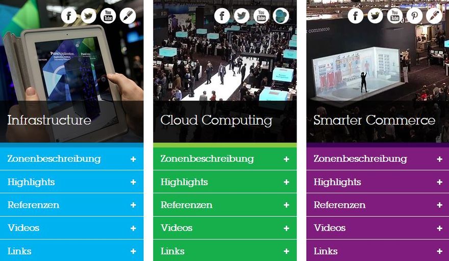 Auszug an Themen von IBM auf der CeBIT 2014 (Bild: IBM)