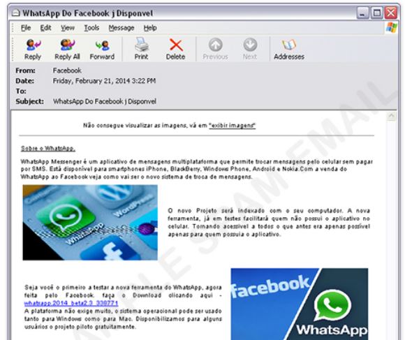 Fake-E-Mails rufen zum Download von WhatsApp für Desktop auf (Bild: Trend Micro)