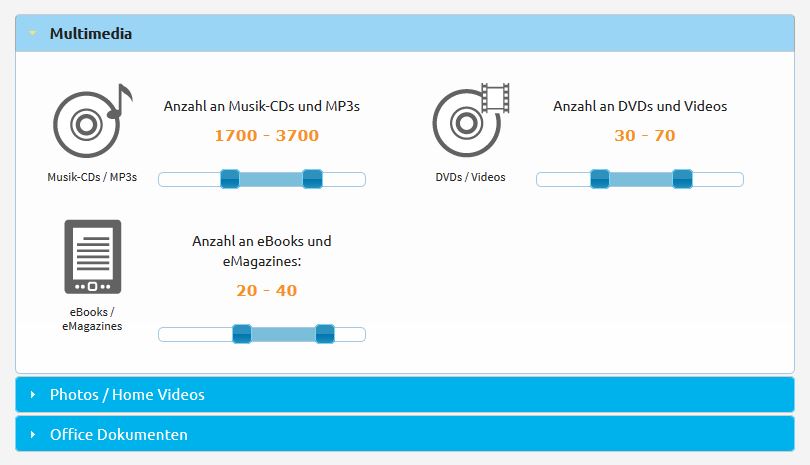 Datenverlustrisiko abschätzen: Ausschnitt aus dem DatenCalculator (Bild: Kroll Ontrack)