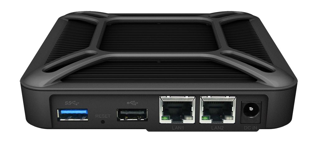 NAS-Server »EDS14« mit USB- und LAN-Ports (Bild: Synology)