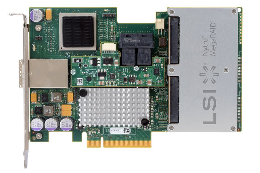 »Nytro-MegaRAID 8140-8e8i«: mit 1,6 TByte und 16 SAS-/SATA-Ports (Bild: LSI)