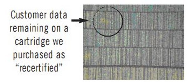 Kundendaten auf einer »rezertifizierten« Band-Cartidge (Bild: Imation)