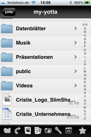 »Yotta«-Client für's iPhone (Bild: Cristie)