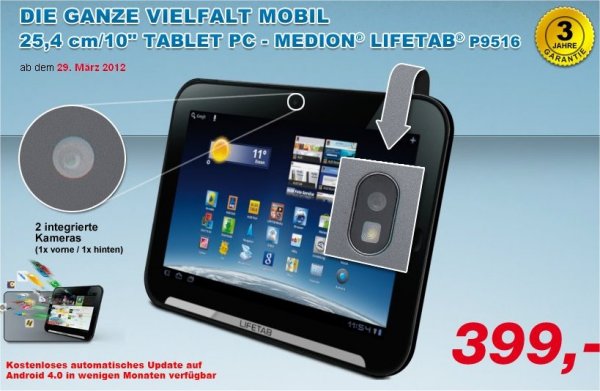 Ab Donnerstag bei Aldi Süd: »Medion Lifetab P9516«