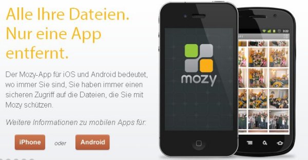 Zugriff auf Mozy kann jetzt auch über Apple- und Android-Apps erfolgen