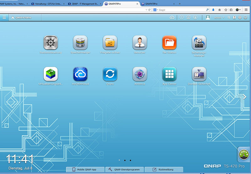 Qnap QTS-Betriebssystem und -Benutzeroberfläche
