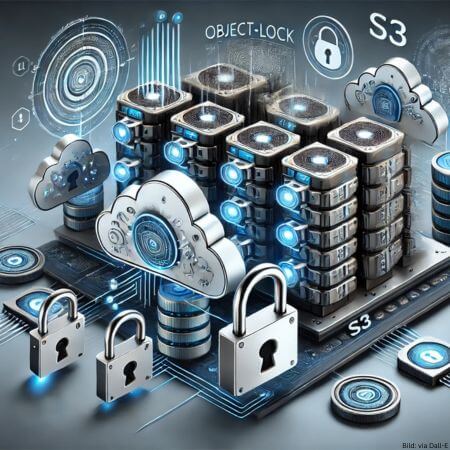 S3 Object-Lock ist eine Funktion in AWS S3, die es ermöglicht, Objekte in einem unveränderlichen Zustand zu speichern, um sie vor Löschung oder Modifikation zu schützen. (Bild: via DALL-E)