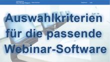 Auswahlkriterien für die passende Webinar-Software