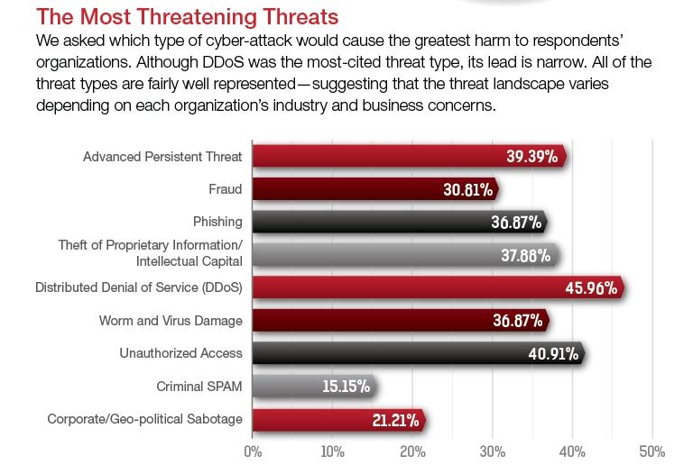 DDoS-Attacken (Distributed Denial of Service) sind nach wie vor am beliebtesten (Quelle/Grafik: Radware)