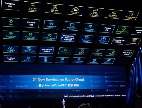 Bombastischer Rahmen zur Ankündigung neuer »FusionCloud«-Services von Huawei (Bild: Stefan Girschner)