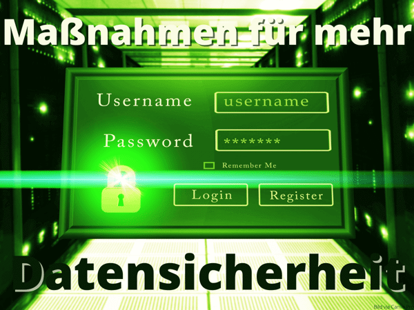 Maßnahmen für mehr Datensicherheit (Bild via Canva Pro)