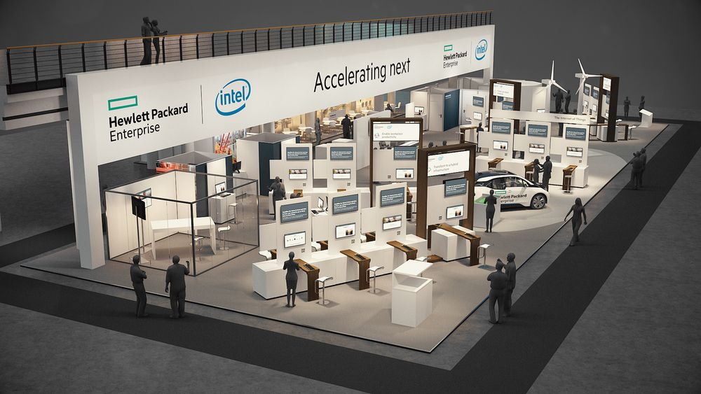 Modell des HPE-Stands auf der CeBIT 2016 (Bild: HPE)