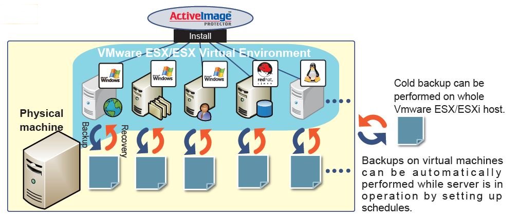 Einsatzbeispiel von »ActiveImage Protector« in Vmware-Umgebung (Bild: Netjapan)