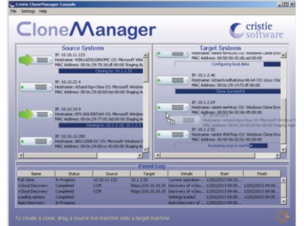 »CloneManager 2.1« analysiert Quellmaschine sehr intensiv (Bild: Cristie)