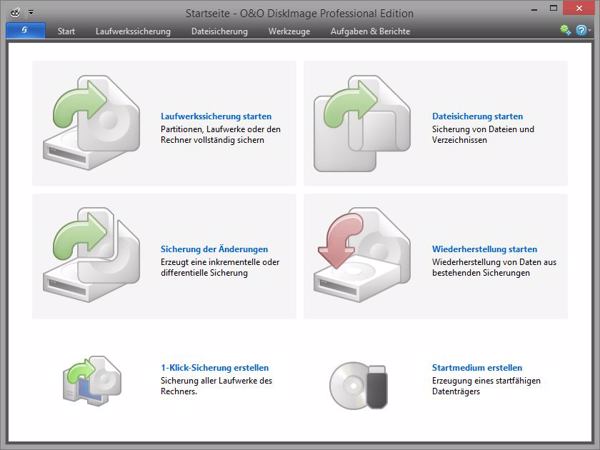 Der Einrichtungsassistent von »O&O DiskImage 9 Professional« (Bild: O&O Software)