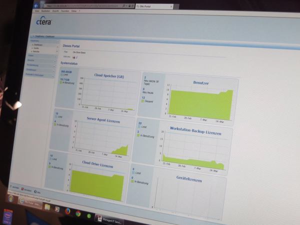 Demonstration von »Managed Backup to the Cloud« am CeBIT-Stand der Telekom (Bild: speicherguide.de)
