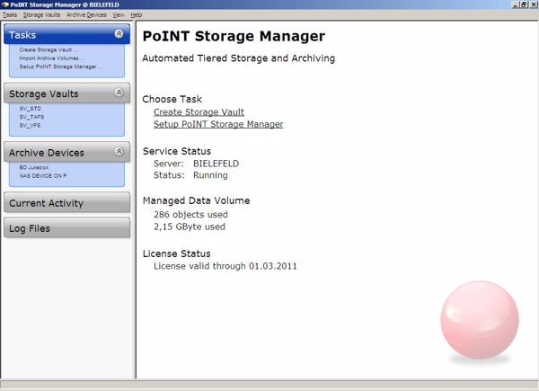 »PoINT Storage Manager« glänzt mit flexibler Tiered-Storage-Architektur (Bild: Point Software & Systems)