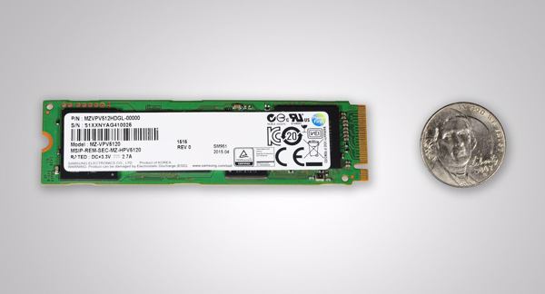 NVMe-SSD »SM951« im extrem kleinen M.2-Formfaktor (Bild: Samsung)