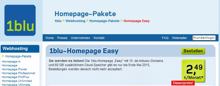 Bis 31.5.15: »1blu-Homepage Easy« mit 60 GByte Online-Speicher