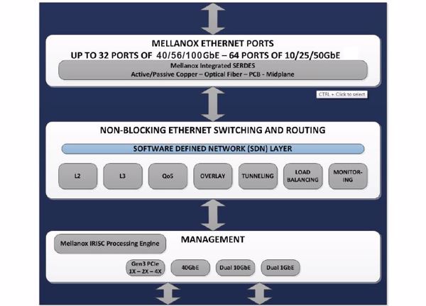 Architektur des 25/100-Gigabit-Switch »Spectrum« (Mellanox Technologies)