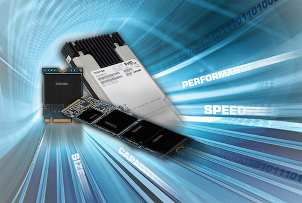 Toshiba kündigt drei neue NVMe-PCIe-SSDs an (Bild: Toshiba).