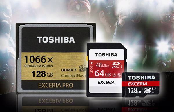 Die Neuheiten der »Exceria«-Speicherkartenfamilie (Bild: Toshiba)