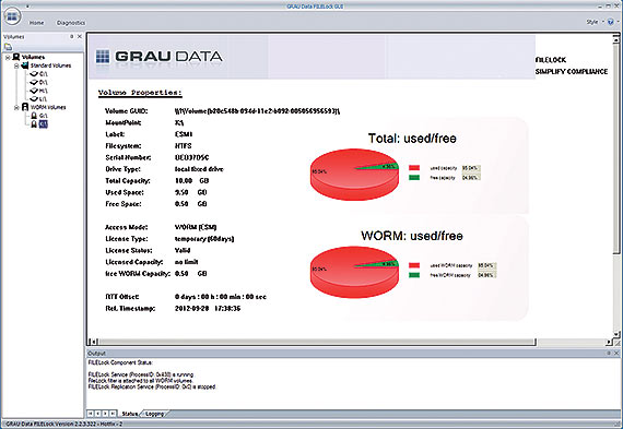 »FileLock« kann Datenpartitionen von Windows-Servern in WORM-Archive umwandeln (Bild: Grau Data)