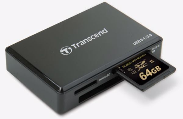 Sinnvolle Ergänzung: RDF9-USB-3.1/3.0-UHS-II-Kartenleser (Bild: Transcend)