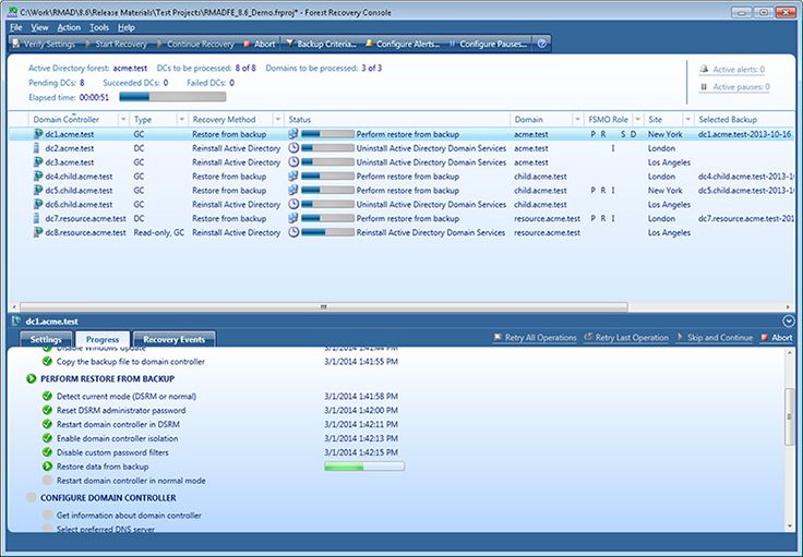 Recovery-Console der Backup-Lösung »RMAD Forest Edition« (Bild: Dell)