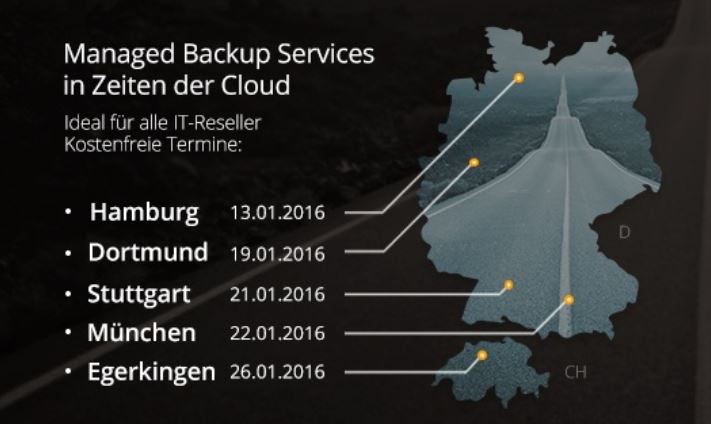 Novastor-Roadshow im Januar 2016 in Deutschland und der Schweiz (Bild: Novastor)