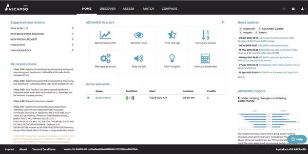 Startbildschirm der Cloud-IaaS-Vergleichsplattform (Bild: Ascamso)
