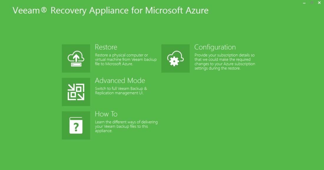 Start der virtuellen Azure-Appliance »Direct Restore to Microsoft Azure« (Bild: Veeam)