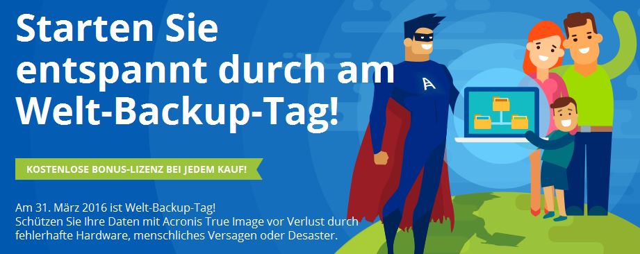 Sonderaktion zum »World Backup Day 2016« (Bild: Acronis)