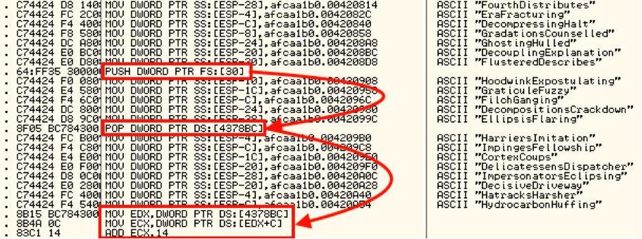 Trickreich versucht das Verschleierungstool, die Adresse von kernel32.dll herauszufinden (Bild: Palo Alto Networks)