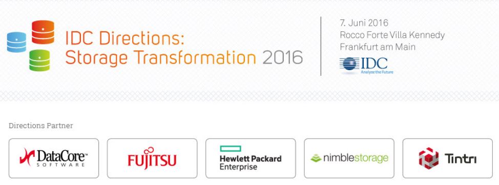 Vermerken im Terminkalender: »IDC Directions: Storage Transformation 2016« tagt am 7. Juni 2016 in Frankfurt (Bild: IDC)