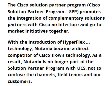 Nutanix wird von Cisco-Partnerliste verbannt: Auszug aus einem E-Mail von Cisco an die Partner (Bild/Quelle: channelregister.uk)