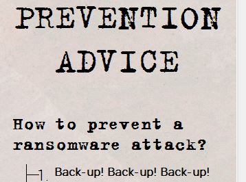 Backup, Backup, Backup – Vorsichtsmaßnahme Nummer 1 gegen Ransomware (Bild: NoMoreRansom.org)