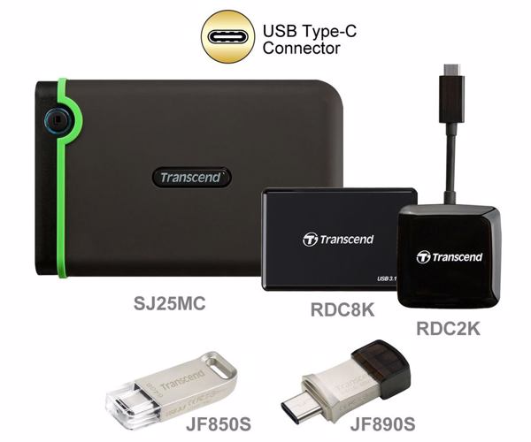 Neue Produktfamilie mit USB-Type-C-Anschluss (Bild: Transcend)