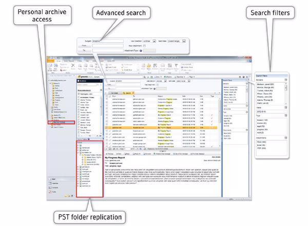 Viele Suchmöglichkeiten für Anwender in der E-Mail-Archivierungslösung »Enterprise Vault« (Bild: Veritas Technologies)