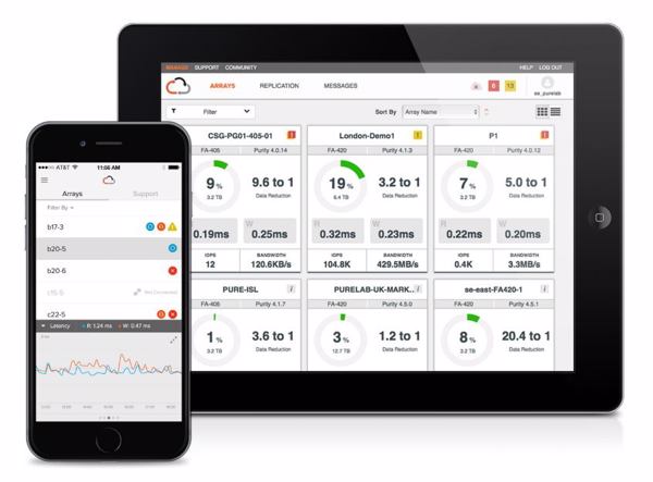 Flash-System-Verwaltung einfach: neue »Pure1«-Management-App für Android und iOS (Bild: Pure Storage)